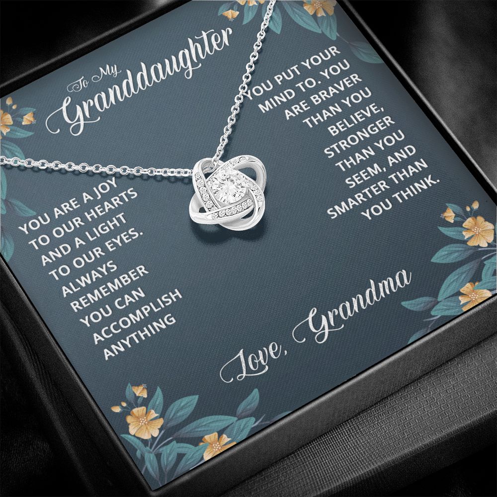 To My Granddaughter | With Love to My Precious Granddaughter - Love Knot Necklace