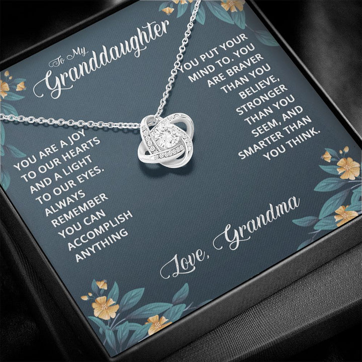 To My Granddaughter | With Love to My Precious Granddaughter - Love Knot Necklace