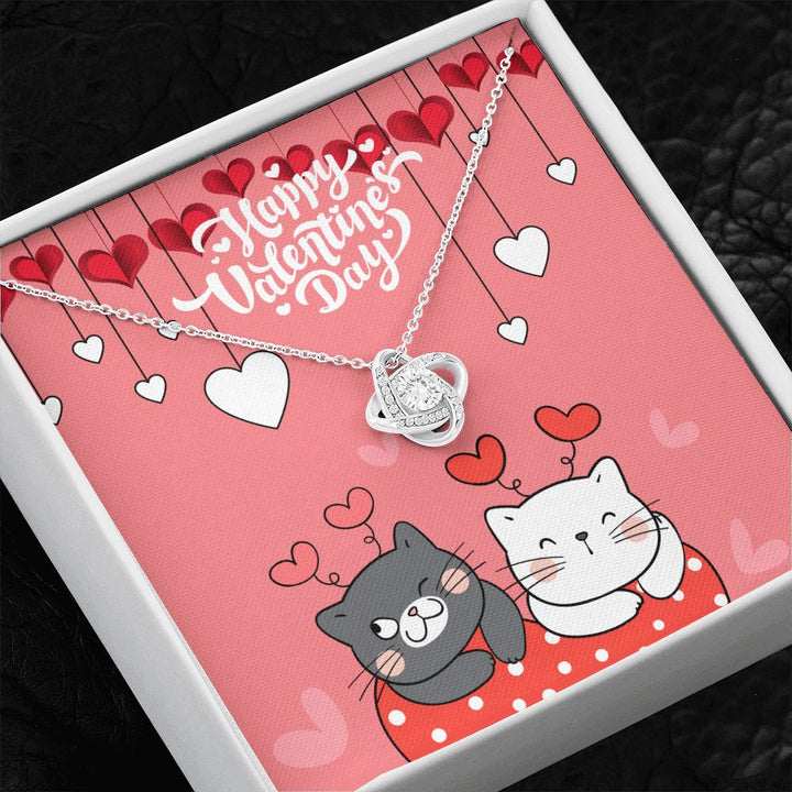 Happy Valentine's Day | I Can't Imagine My Life Without You - Love Knot Necklace