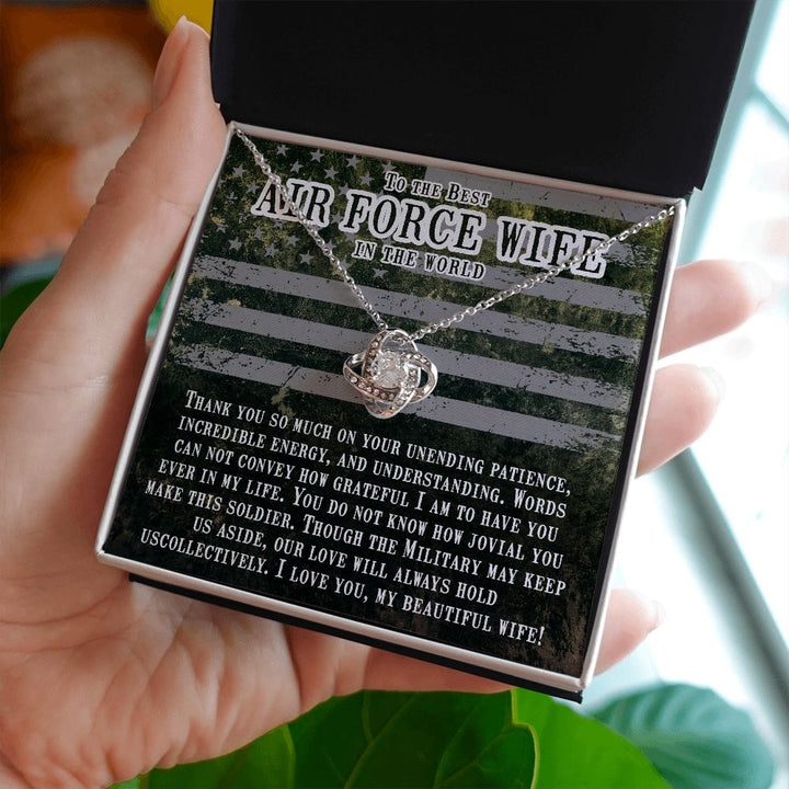 To My Air Force Wife | Forever in my heart, even when we're apart - Love Knot Necklace