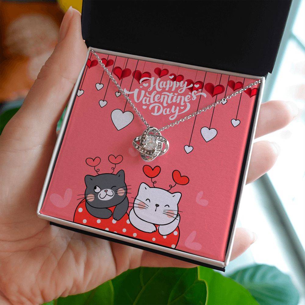 Happy Valentine's Day | I Can't Imagine My Life Without You - Love Knot Necklace