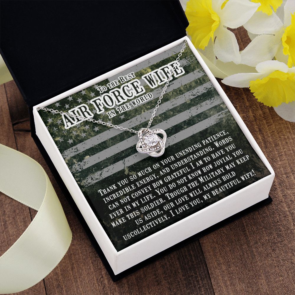 To My Air Force Wife | Forever in my heart, even when we're apart - Love Knot Necklace