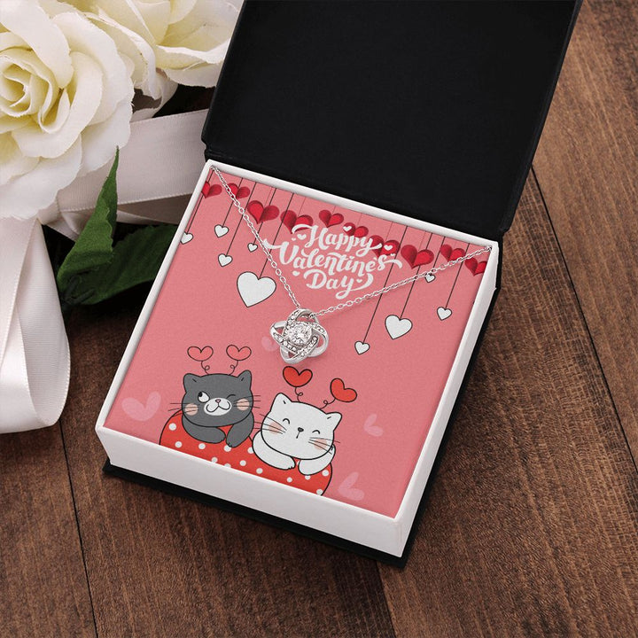 Happy Valentine's Day | I Can't Imagine My Life Without You - Love Knot Necklace