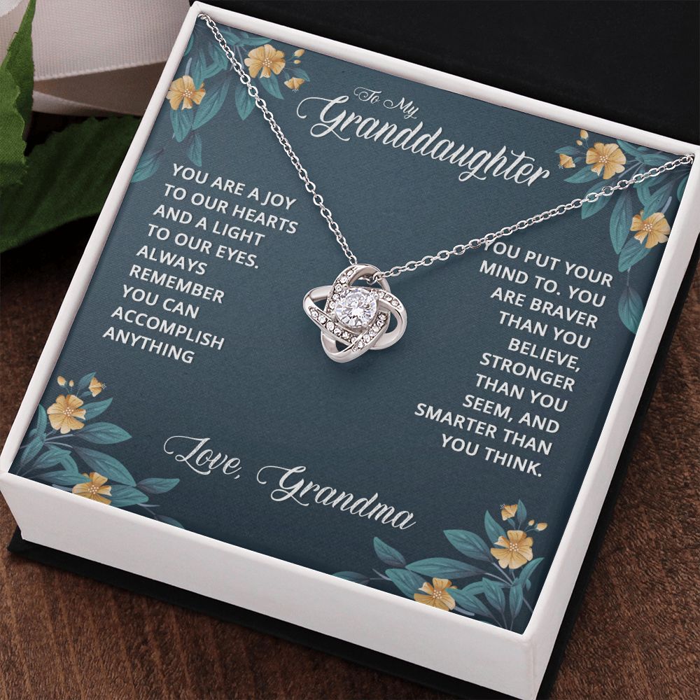 To My Granddaughter | With Love to My Precious Granddaughter - Love Knot Necklace
