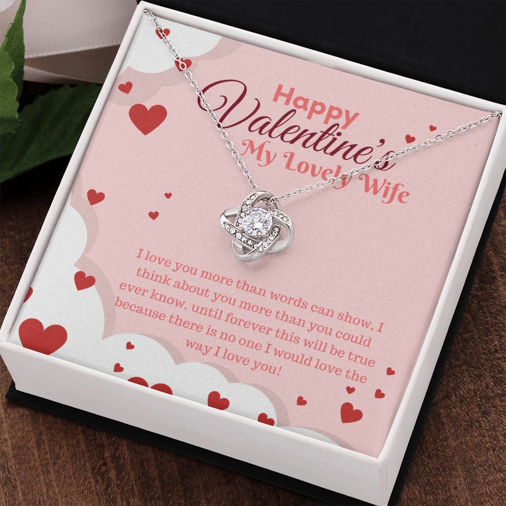 Happy Valentine's My Lovely Wife | Forever True - Love Knot Necklace