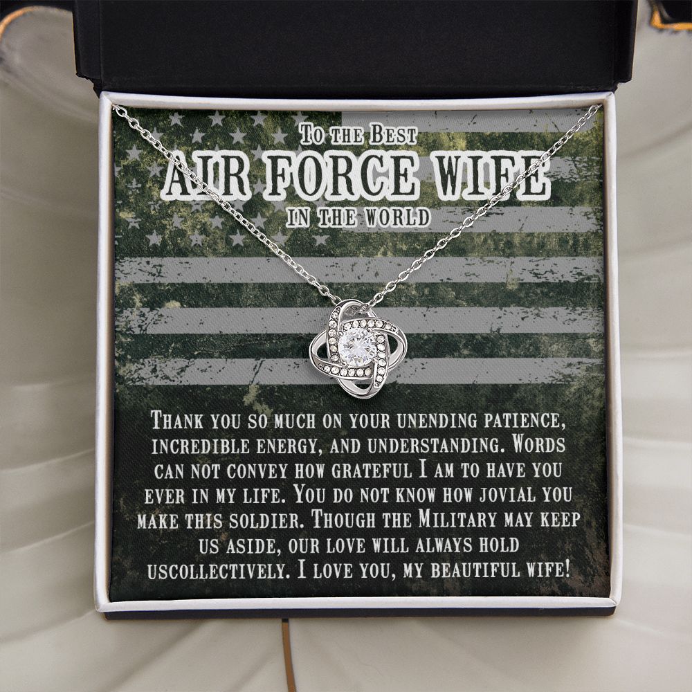 To My Air Force Wife | Forever in my heart, even when we're apart - Love Knot Necklace