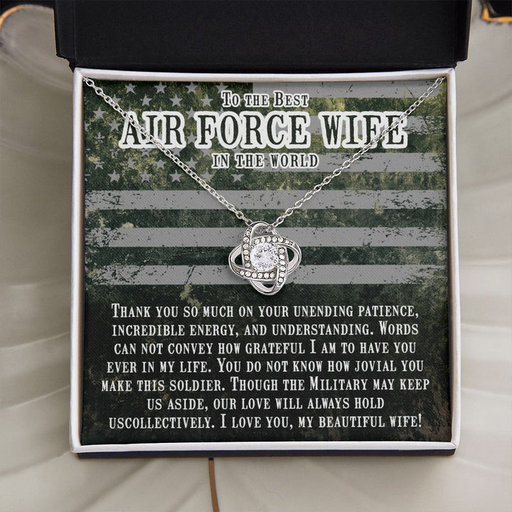 To My Air Force Wife | Forever in my heart, even when we're apart - Love Knot Necklace