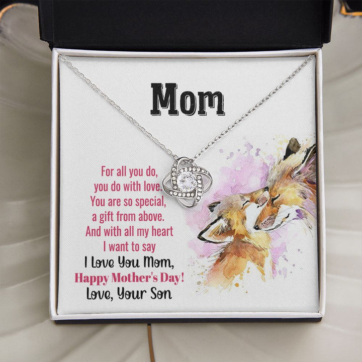 To My Mom | With All My Heart - Love Knot Necklace