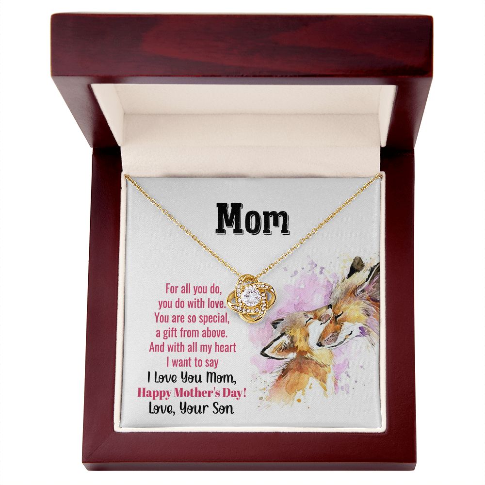 To My Mom | With All My Heart - Love Knot Necklace