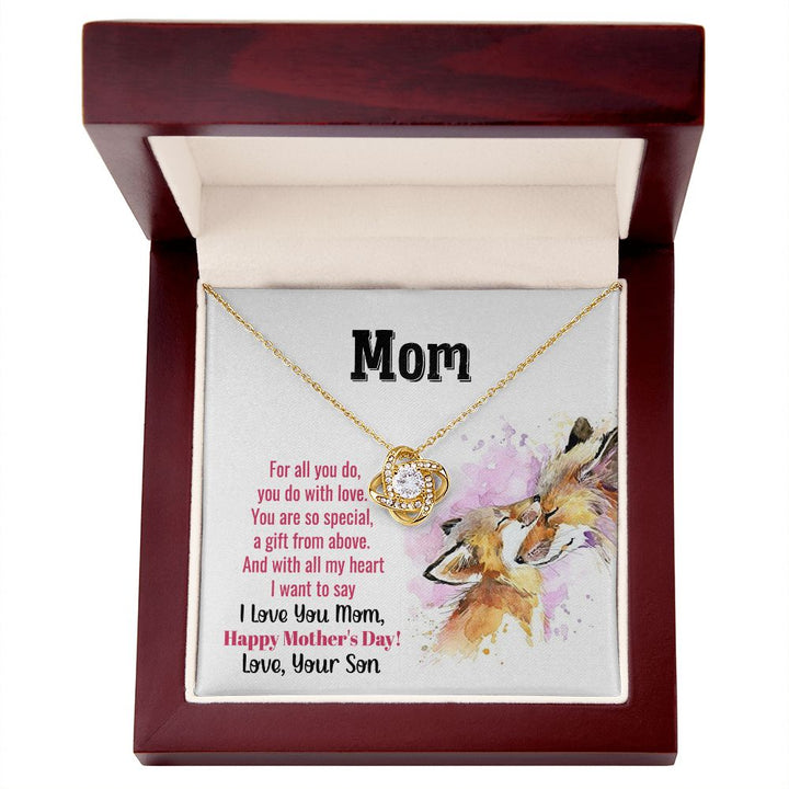 To My Mom | With All My Heart - Love Knot Necklace