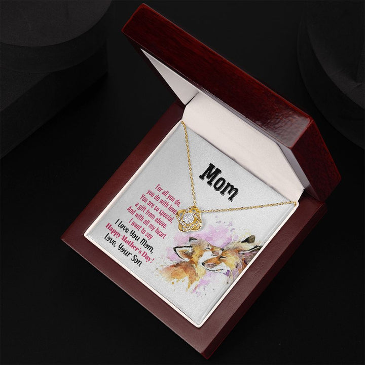 To My Mom | With All My Heart - Love Knot Necklace