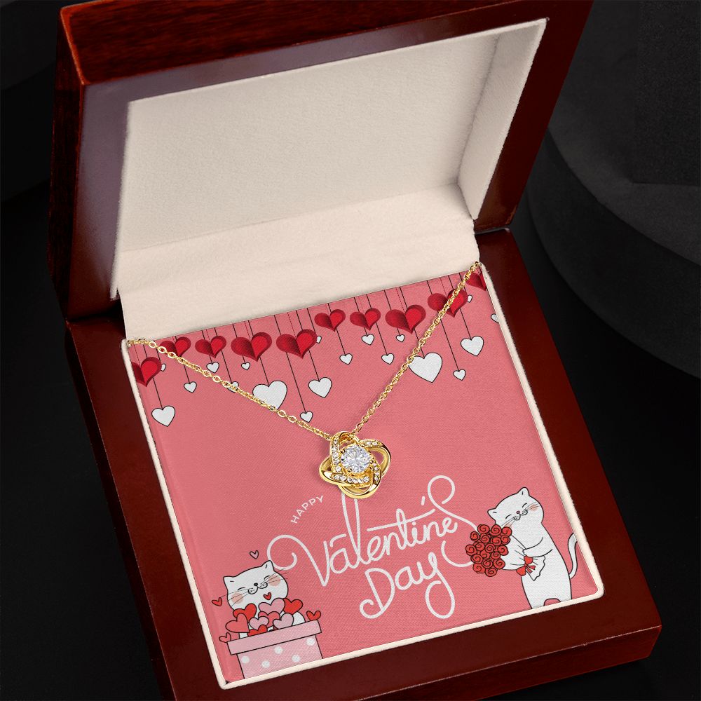 Happy Valentine's Day | I'm So Lucky to Have You - Love Knot Necklace