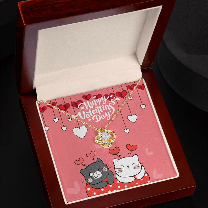 Happy Valentine's Day | I Can't Imagine My Life Without You - Love Knot Necklace