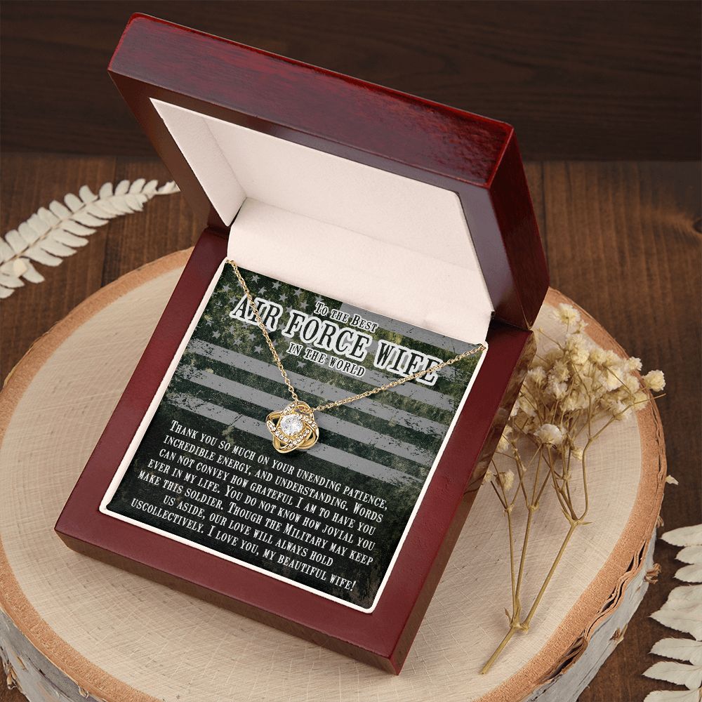 To My Air Force Wife | Forever in my heart, even when we're apart - Love Knot Necklace