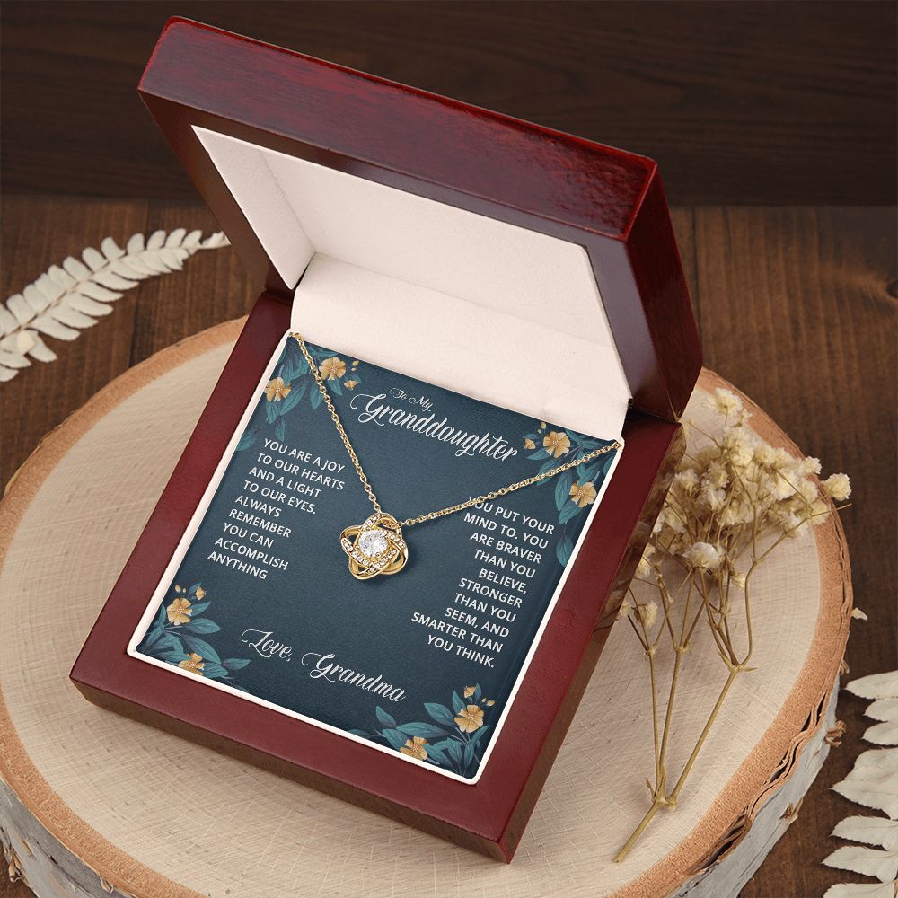 To My Granddaughter | With Love to My Precious Granddaughter - Love Knot Necklace