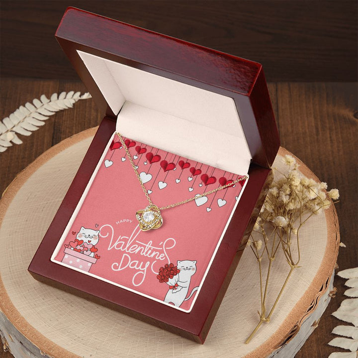 Happy Valentine's Day | I'm So Lucky to Have You - Love Knot Necklace