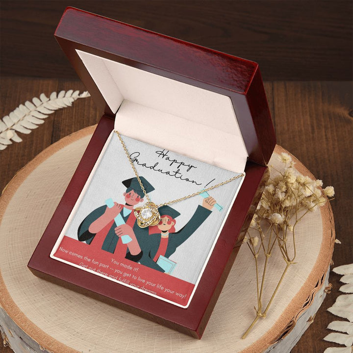 Happy Graduation | Best Wishes for the Future - Love Knot Necklace