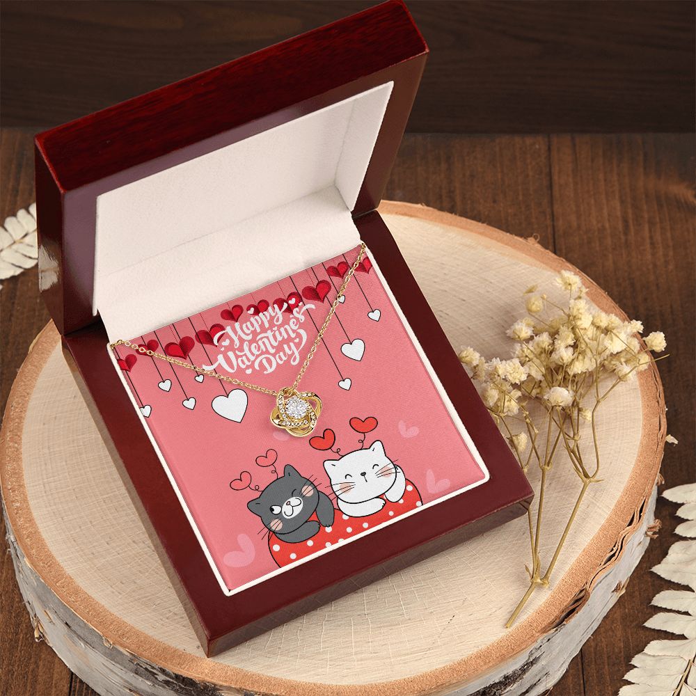 Happy Valentine's Day | I Can't Imagine My Life Without You - Love Knot Necklace