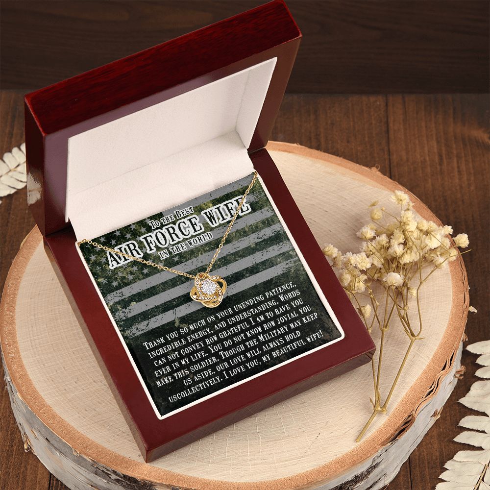 To My Air Force Wife | Forever in my heart, even when we're apart - Love Knot Necklace
