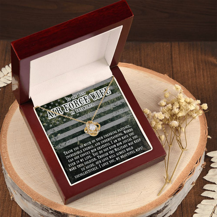 To My Air Force Wife | Forever in my heart, even when we're apart - Love Knot Necklace