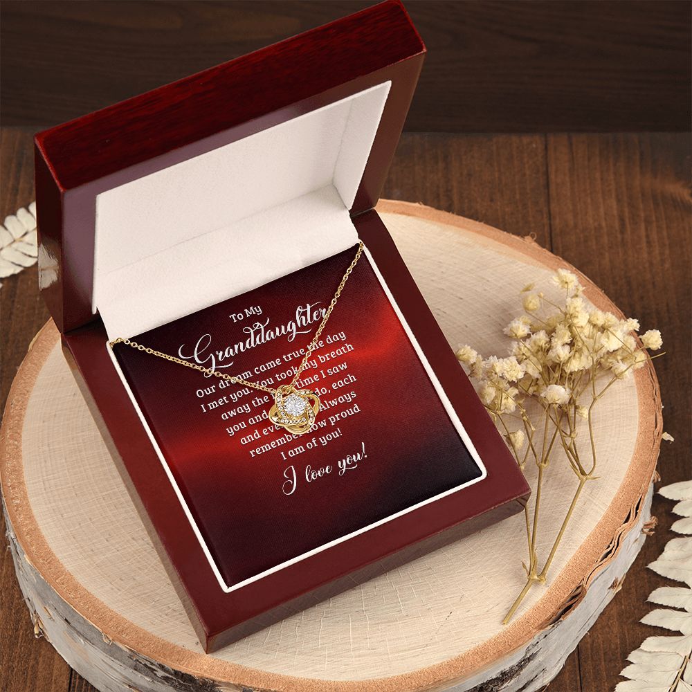 To My Granddaughter | The Day Our Dreams Came True - Love Knot Necklace