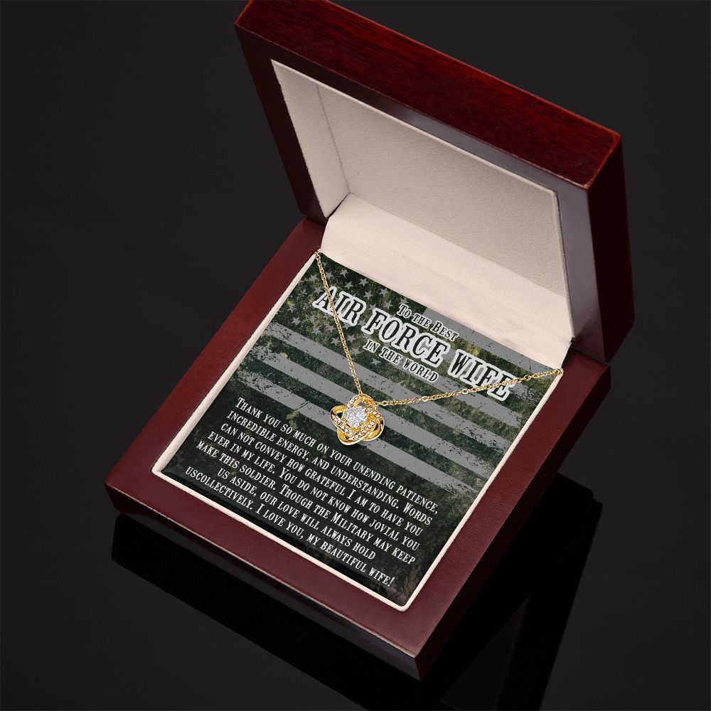 To My Air Force Wife | Forever in my heart, even when we're apart - Love Knot Necklace