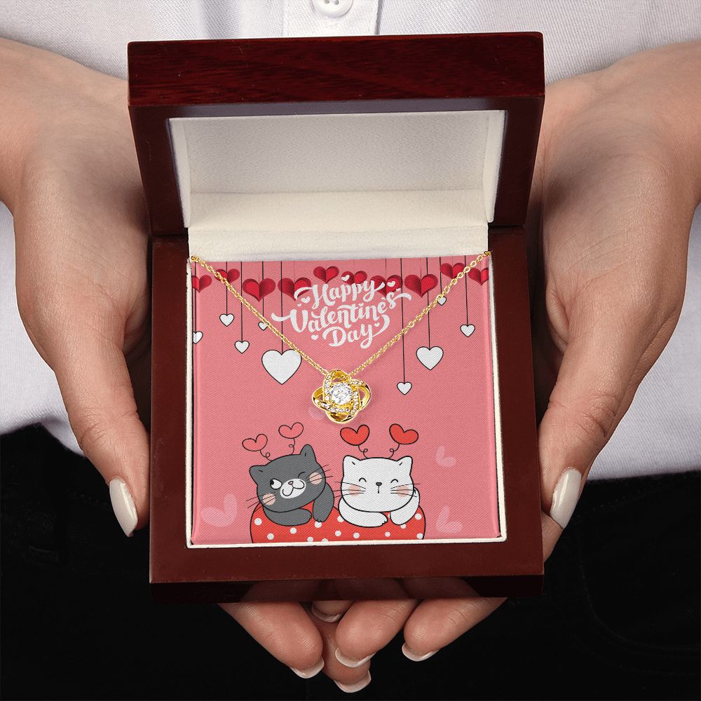 Happy Valentine's Day | I Can't Imagine My Life Without You - Love Knot Necklace