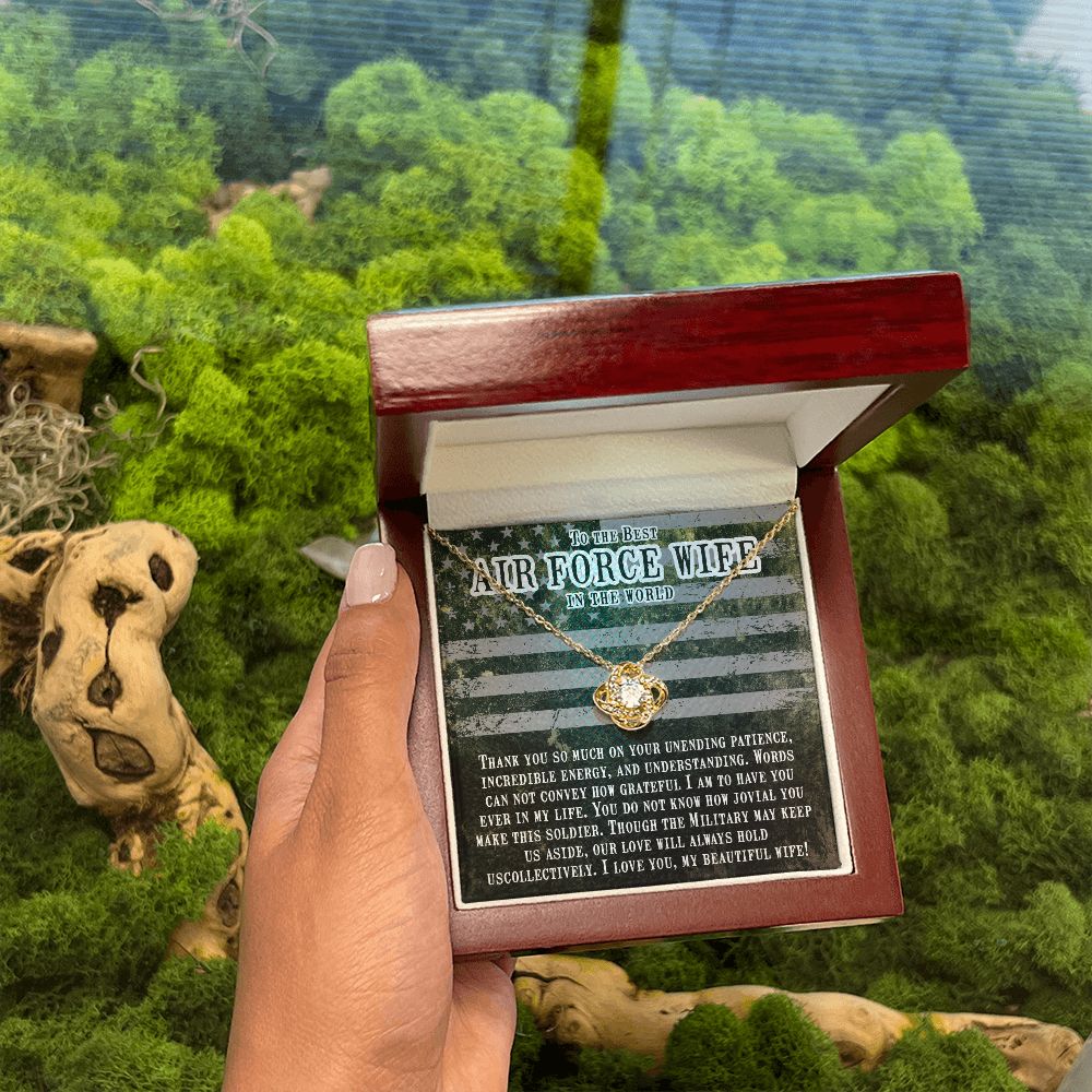 To My Air Force Wife | Forever in my heart, even when we're apart - Love Knot Necklace