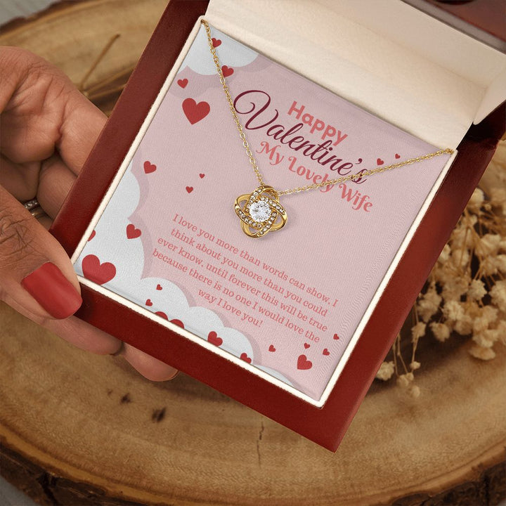 Happy Valentine's My Lovely Wife | Forever True - Love Knot Necklace