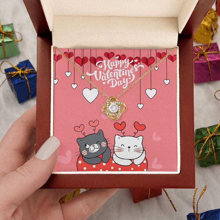 Happy Valentine's Day | I Can't Imagine My Life Without You - Love Knot Necklace