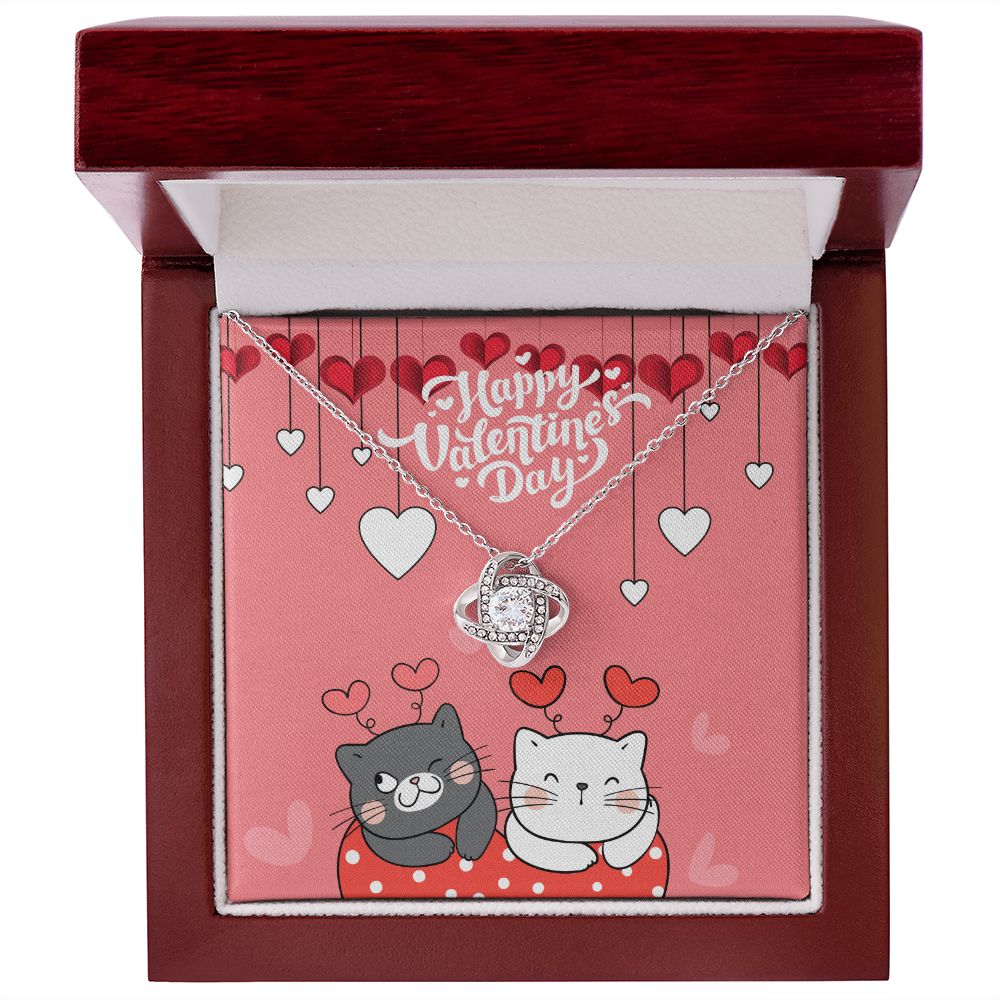 Happy Valentine's Day | I Can't Imagine My Life Without You - Love Knot Necklace