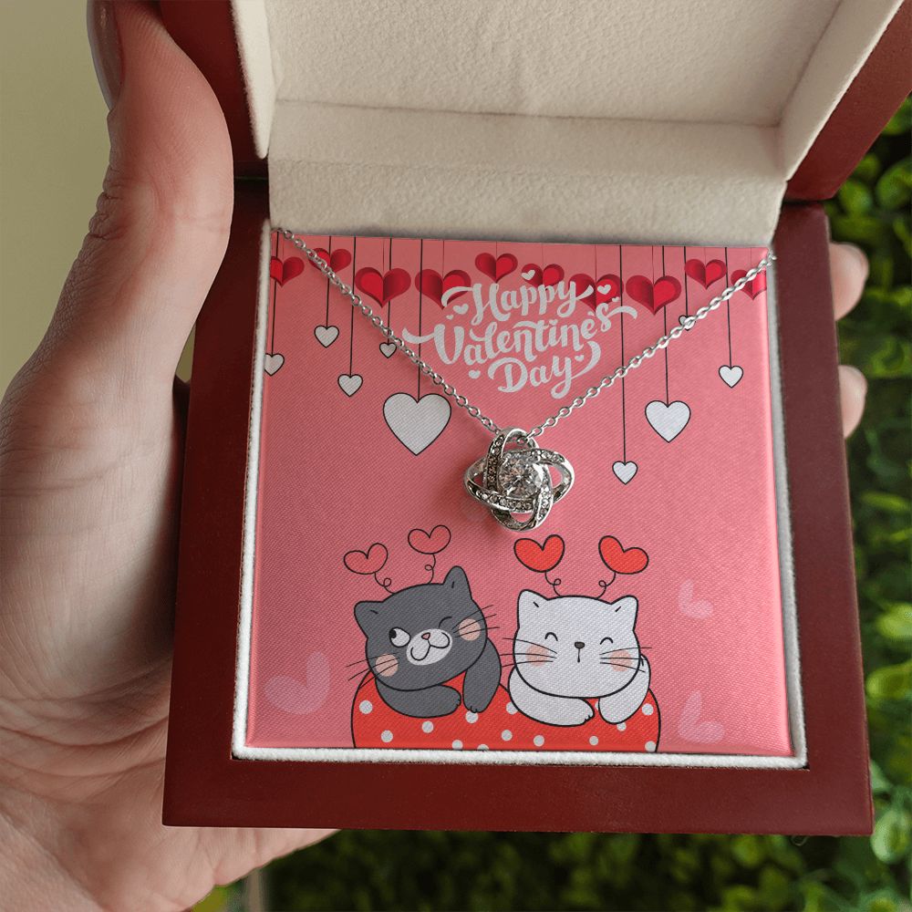 Happy Valentine's Day | I Can't Imagine My Life Without You - Love Knot Necklace