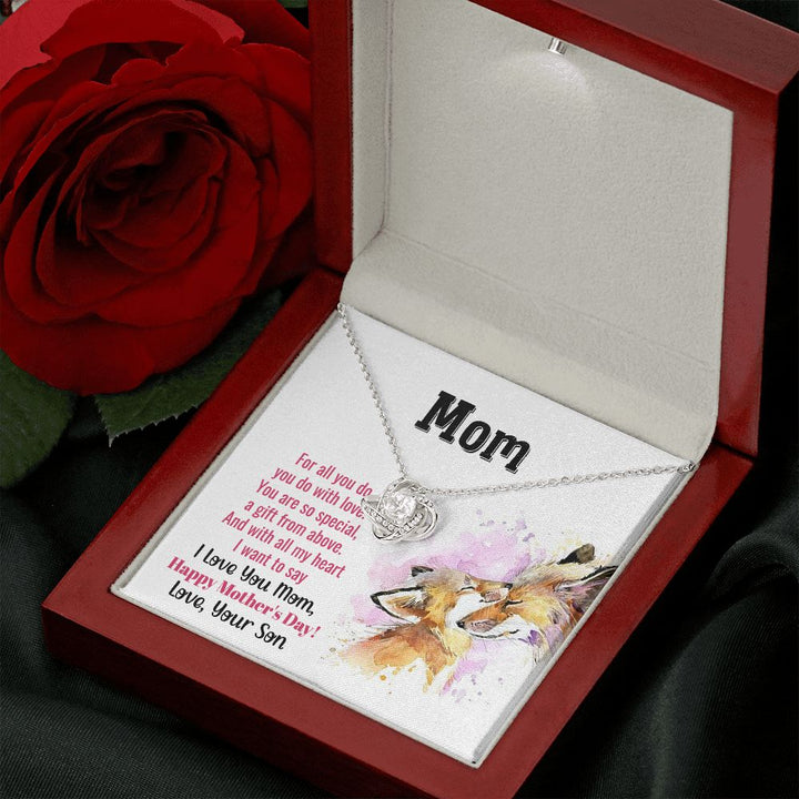 To My Mom | With All My Heart - Love Knot Necklace