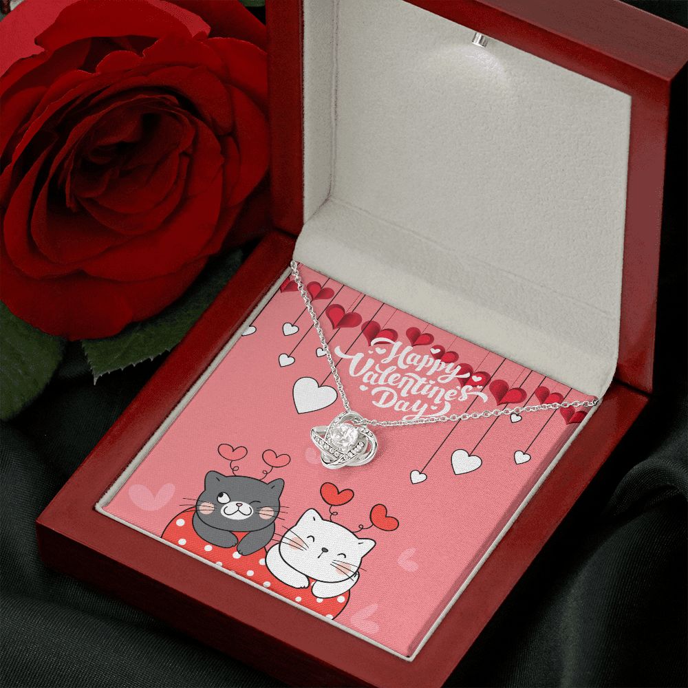 Happy Valentine's Day | I Can't Imagine My Life Without You - Love Knot Necklace