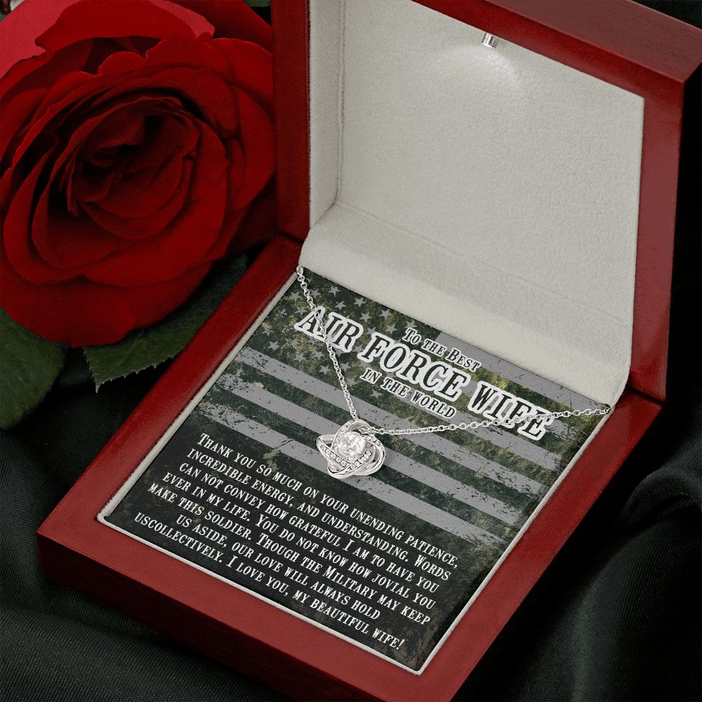 To My Air Force Wife | Forever in my heart, even when we're apart - Love Knot Necklace