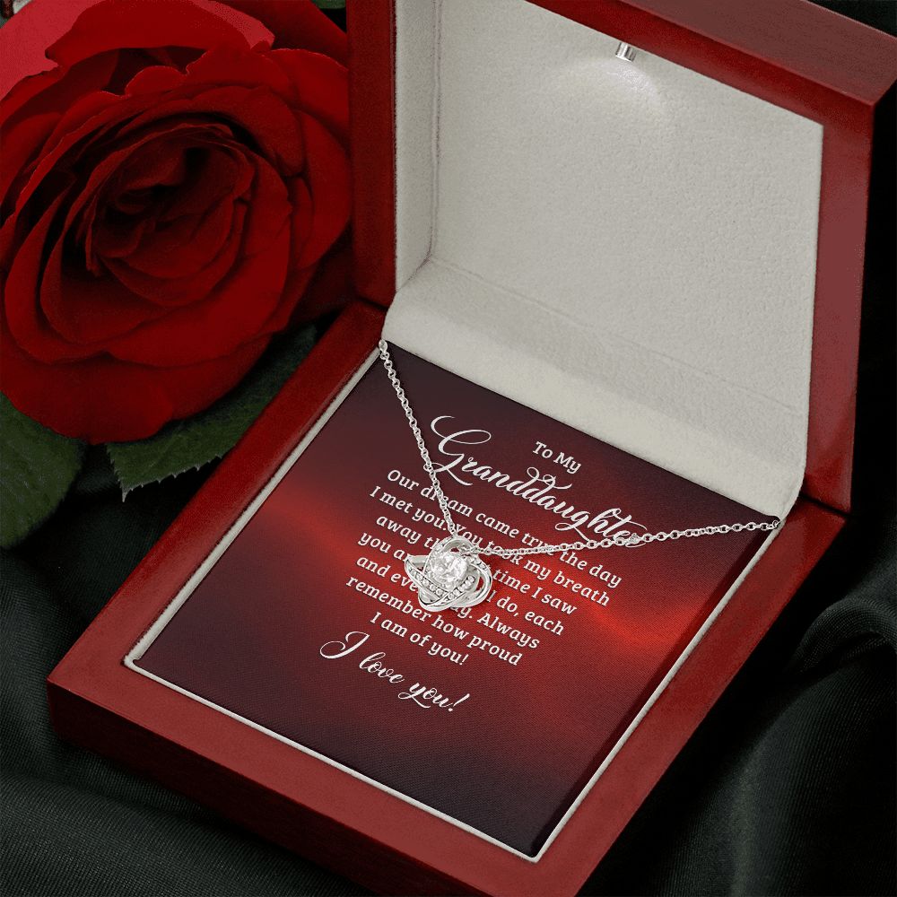 To My Granddaughter | The Day Our Dreams Came True - Love Knot Necklace