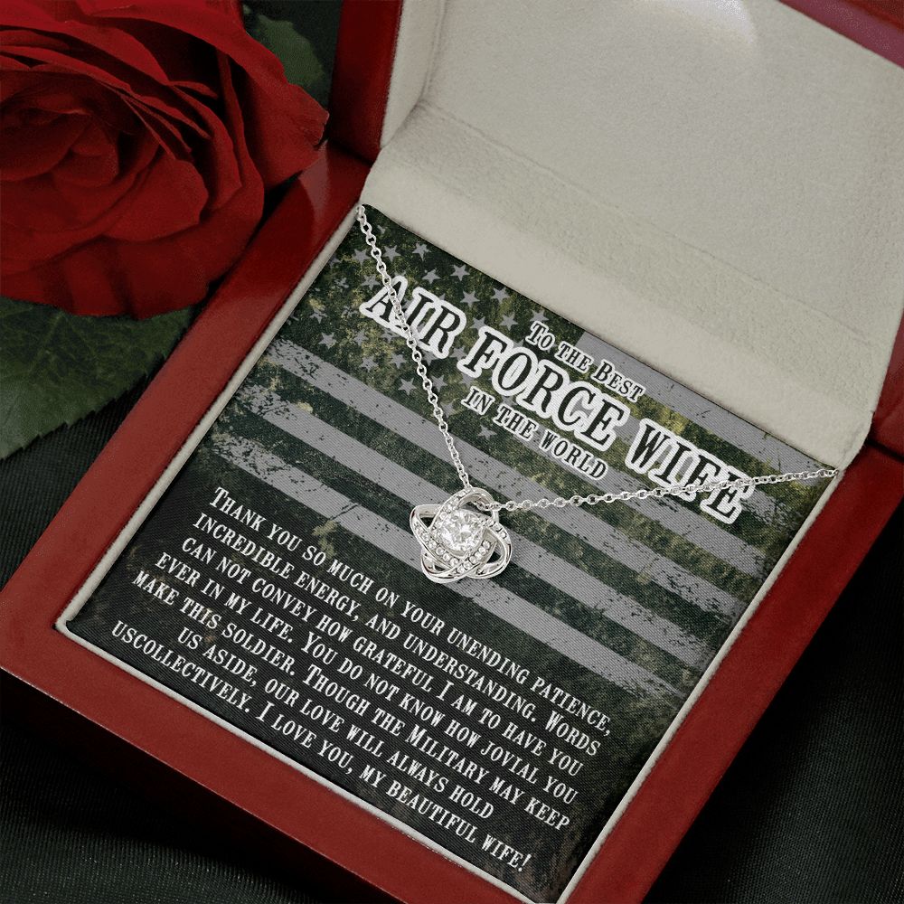 To My Air Force Wife | Forever in my heart, even when we're apart - Love Knot Necklace
