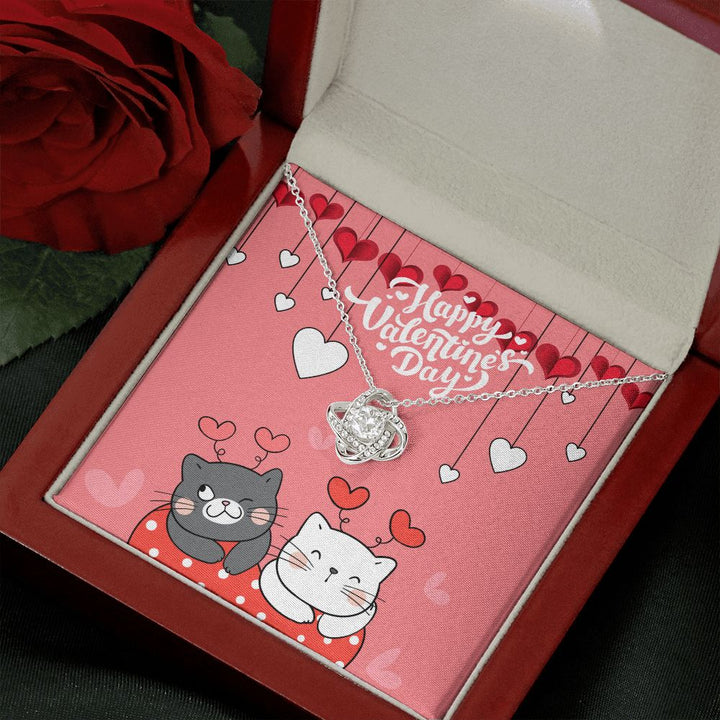 Happy Valentine's Day | I Can't Imagine My Life Without You - Love Knot Necklace