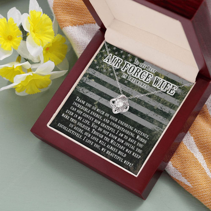 To My Air Force Wife | Forever in my heart, even when we're apart - Love Knot Necklace
