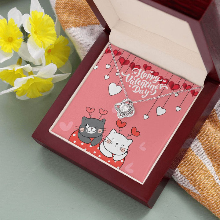 Happy Valentine's Day | I Can't Imagine My Life Without You - Love Knot Necklace