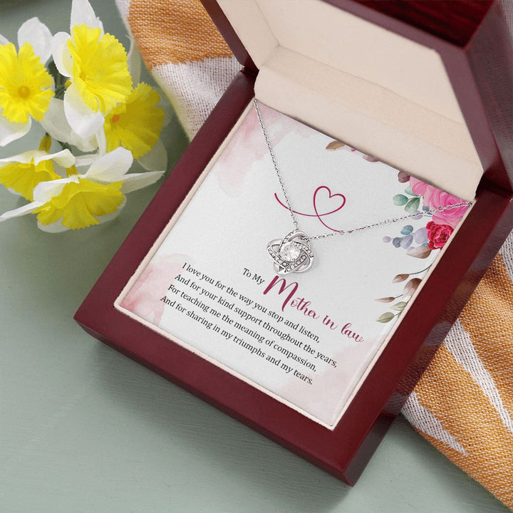 To My Mother-In-Law | You Are Always There for Us - Love Knot Necklace