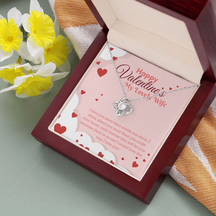 Happy Valentine's My Lovely Wife | Forever True - Love Knot Necklace