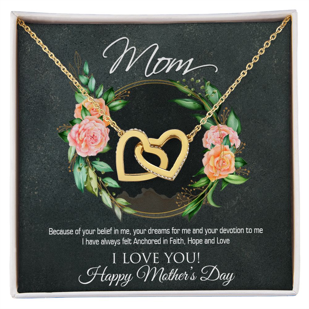 Happy Mother's Day | Anchored in Faith, Hope and Love - Interlocking Hearts Necklace