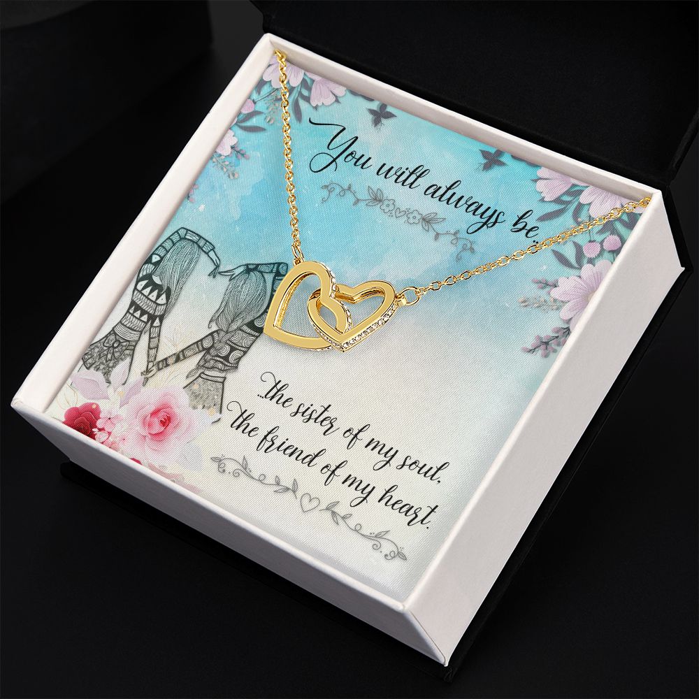 To My Sister | Connected at the Soul - Interlocking Hearts Necklace