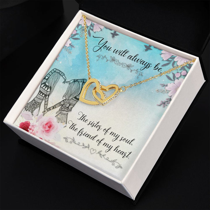 To My Sister | Connected at the Soul - Interlocking Hearts Necklace