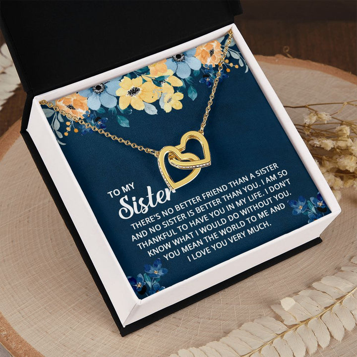 To My Sister | To my sister, my soulmate - Interlocking Hearts Necklace