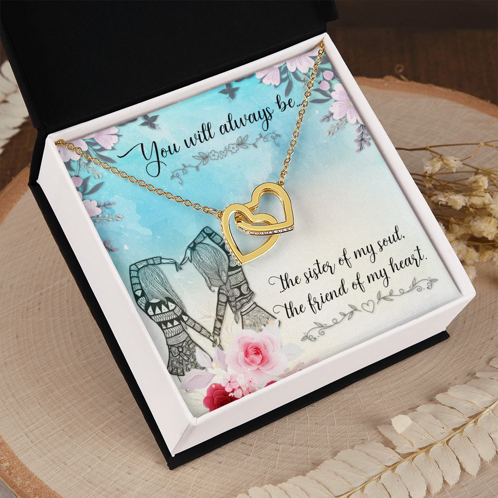 To My Sister | Connected at the Soul - Interlocking Hearts Necklace