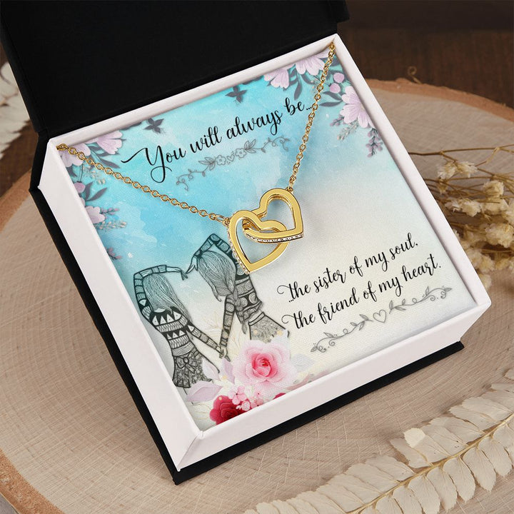 To My Sister | Connected at the Soul - Interlocking Hearts Necklace