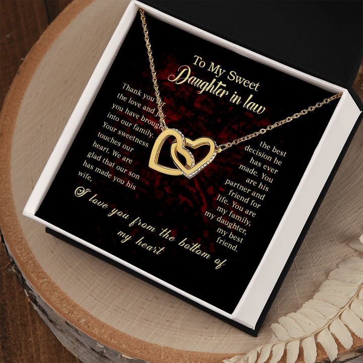 To My Daughter in Law | My Sweet Daughter in Law - Interlocking Hearts Necklace