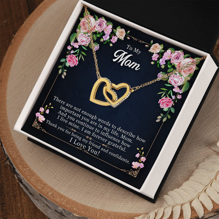 To My Mom | Thanks for Being the Best Mom - Interlocking Hearts Necklace